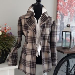 NWOT‼️💛LANDS END💛 AMAZING WOOL PLAID COAT‼️